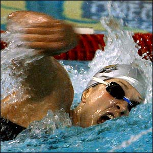 Germany's Hannah Stockbaueron on her way to victory in the women's 400m freestyle final at the Swimming World Championships