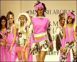 Models wearing Manish Arora designs