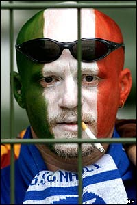 Italian fans were stunned by the golden-goal defeat