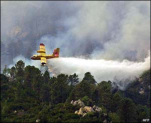 Corsica firefighting with water