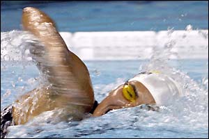 Ukrainian Yana Klochkova on the way to victory in the 200m individual medley