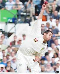 South Africa bowler Andrew Hall in action