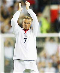 Beckham salutes the England fans