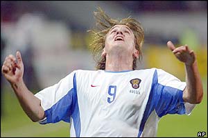 Russia's Dmitry Bulykin hits a hat-trick against Switzerland 