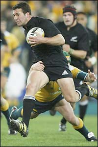 Aaron Mauger scored the All Blacks' last try 