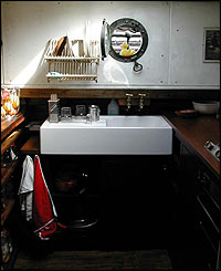 The kitchen on the boat