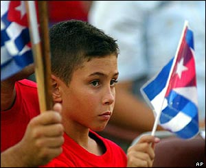 Elian Gonzales at the Santiago de Cuba celebrations