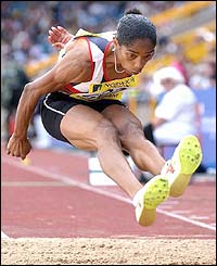 Triple jumper Yamile Aldama leaps into the pit 