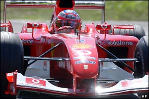 Schumacher's team-mate Rubens Barrichello