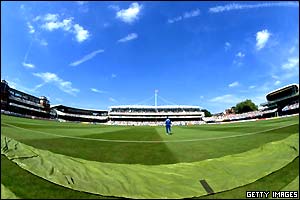 View from in fron of the Mound Stand at the bottom of the Lord's slope