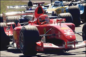 Michael Schumacher in his Ferrari