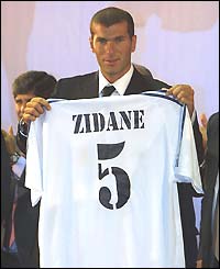 Zidane joins Real Madrid from Juventus for a world-record fee of �46.5m in 2001