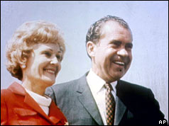 Richard Nixon and his wife, Pat