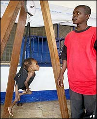 Blessing Milton, aged one, and weighing 4.1 kg (9 lb)