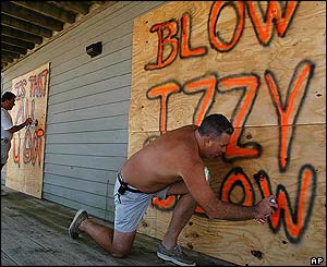 Boarding windows in Kill Devil Hills, North Carolina