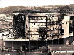 The holiday centre the day after the fire