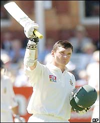 Smith celebrates his 250-run tally