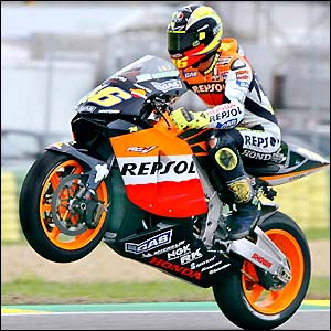 Valentino Rossi in testing for the weekend's Rio GP