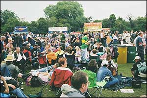Crowds at the Cambridge Folk Festival