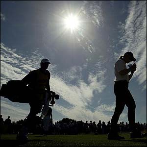 Sweden's Annika Sorenstaam walks from the 16th tee during the final round of the Weetabix Womens British Open 