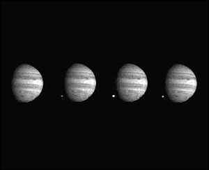 Composite of images of Jupiter sent by Galileo