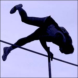 Grigoriy Yegorov of Kazakhstan in action during the pole vault men finals at the 15th Asian Athletics Championship in Manila
