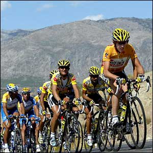 The pack rides during the 16th stage of the 58th Tour of Spain