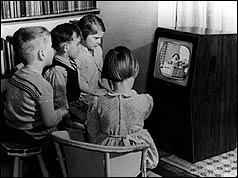 Children watching TV