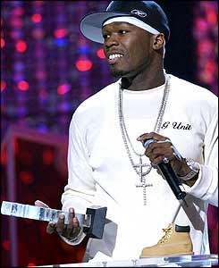 50 Cent accepting his award