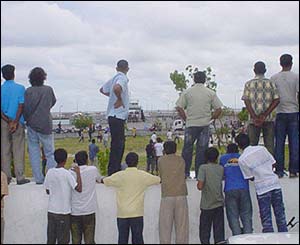 Crowds in Male, the Maldives