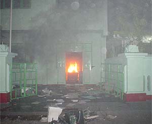 Riot scene in the Male, the Maldives