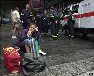 Girl outside Termini station in Rome