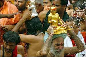 Holy men in the water 