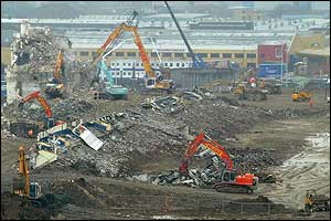 Just a fraction of the remaining tower remains