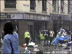 Damage to shops after the bomb