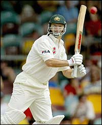 Steve Waugh on his way to his 31st Test century against Bangladesh 