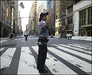Traffic policewoman outside Grand Central Station