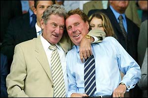 Portsmouth chairman Milan Mandaric congratulates manager Harry Rednapp