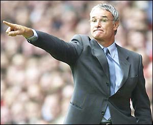 Claudio Ranieri directs Chelsea proceedings from the sidelines