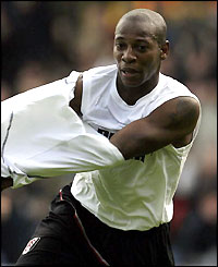 Luis Boa Morte celebrates his first-half goal