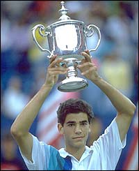 Pete Sampras wins the US Open title in 1990