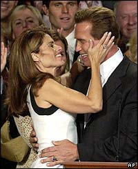 Arnold Schwarzenegger with his wife, Maria Shriver