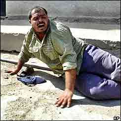 Man grieves at scene of bombing