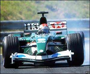 Wilson's bad luck continues as the engine in his Jaguar blows