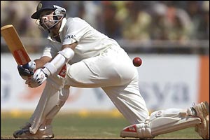 India's Rahul Dravid sweeps