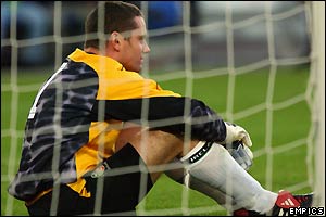 Irish goalkeeper Shay Given blunders