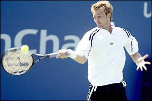 Juan Carlos Ferrero connects with a forehand
