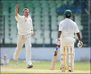 Martin Saggers takes an early wicket