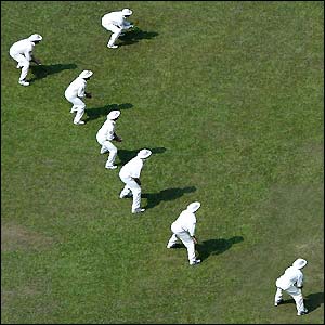 England set an impenetrable slip cordon for Matthew Hoggard's bowling as he takes 6-13 in their tour match in Bangladesh