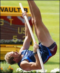 Pappas vaulting into the lead in the decathlon